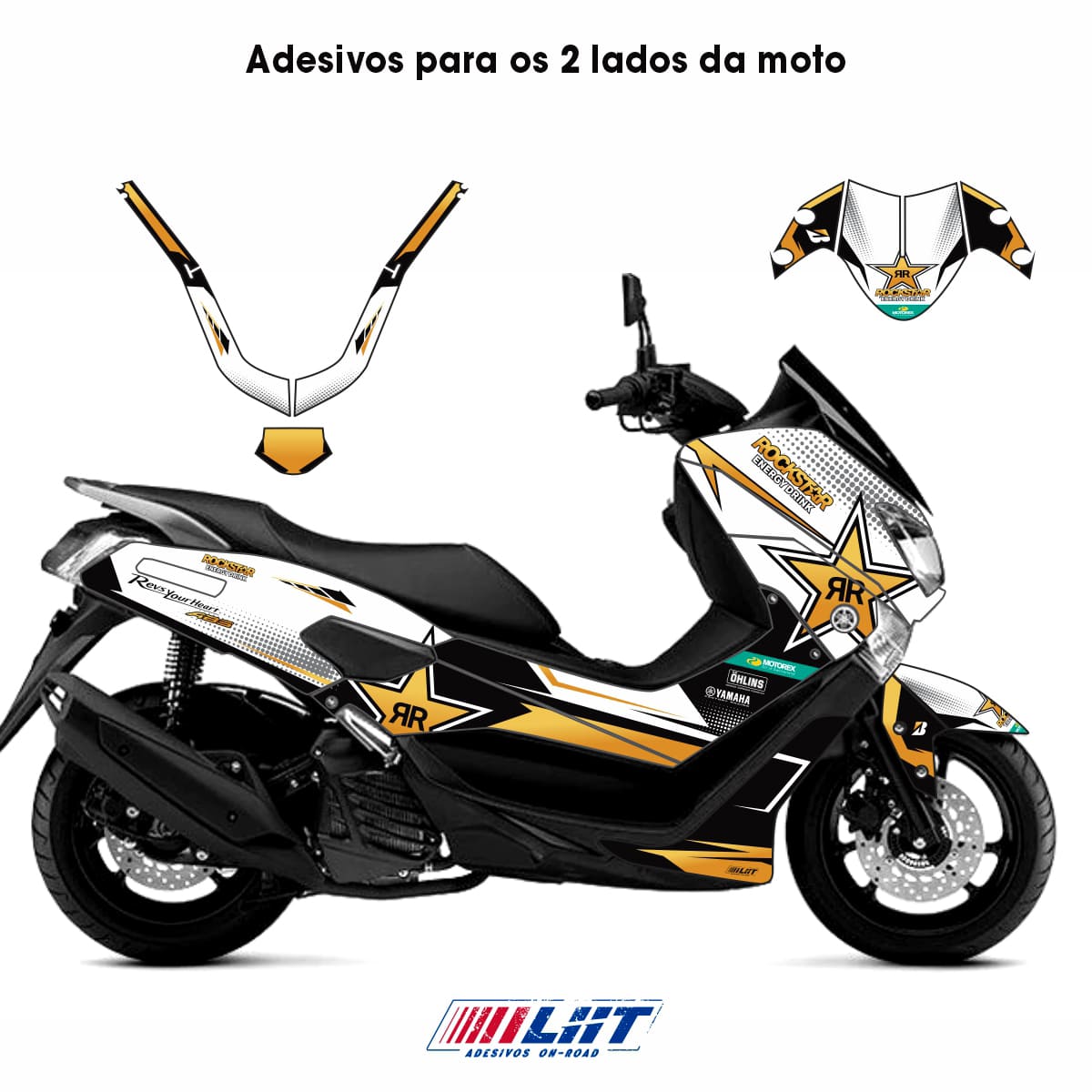 Adesivo Nmax 160 Completo 2015/2020 - Rockstar Energy - Imagem 3