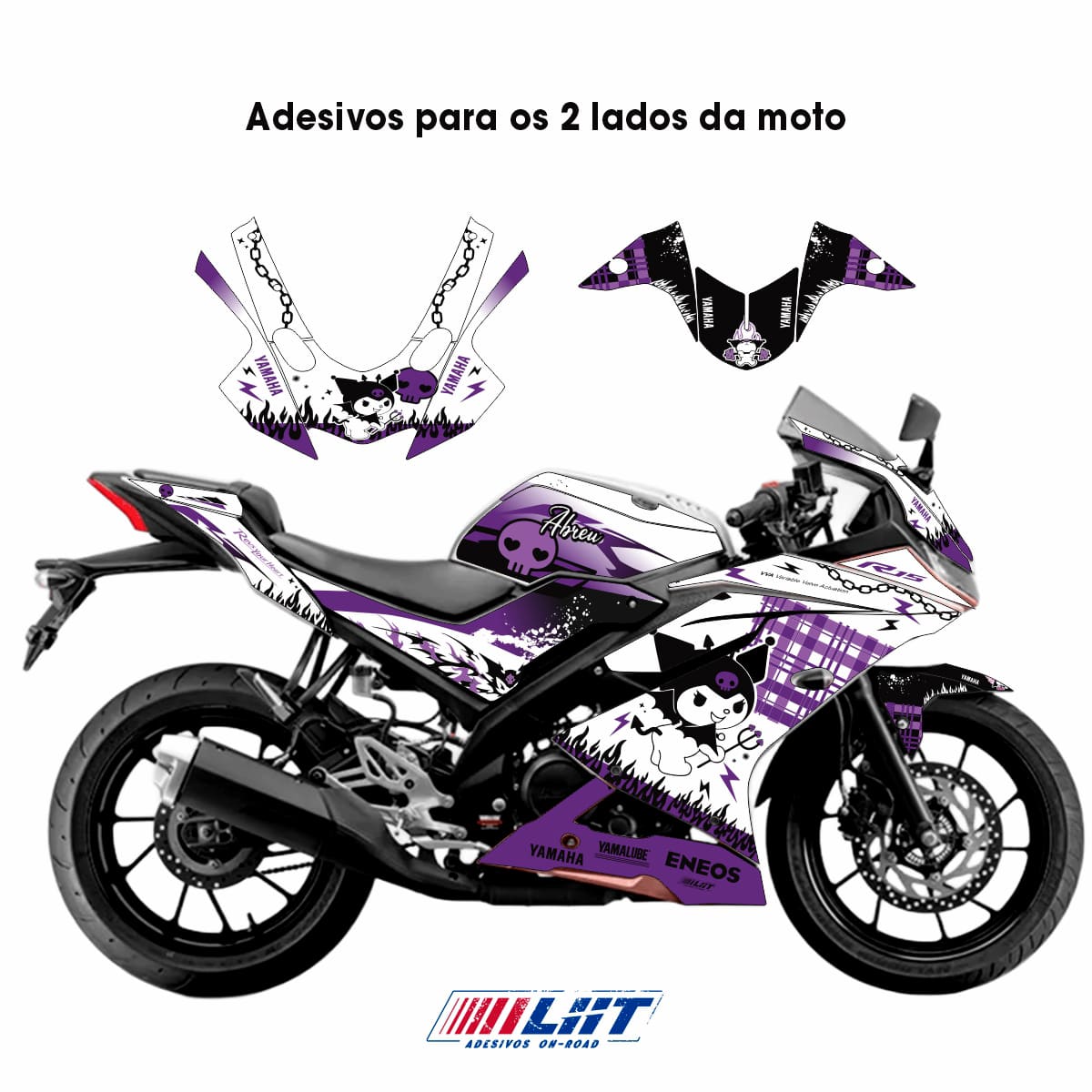 Adesivo R15 Branca 2026 Completo - Kuromi - Imagem 3