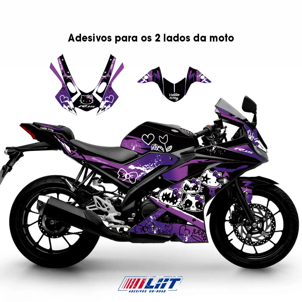 Adesivo R15 2019/2026 Completo - Hello Kitty Kiss - Imagem 3