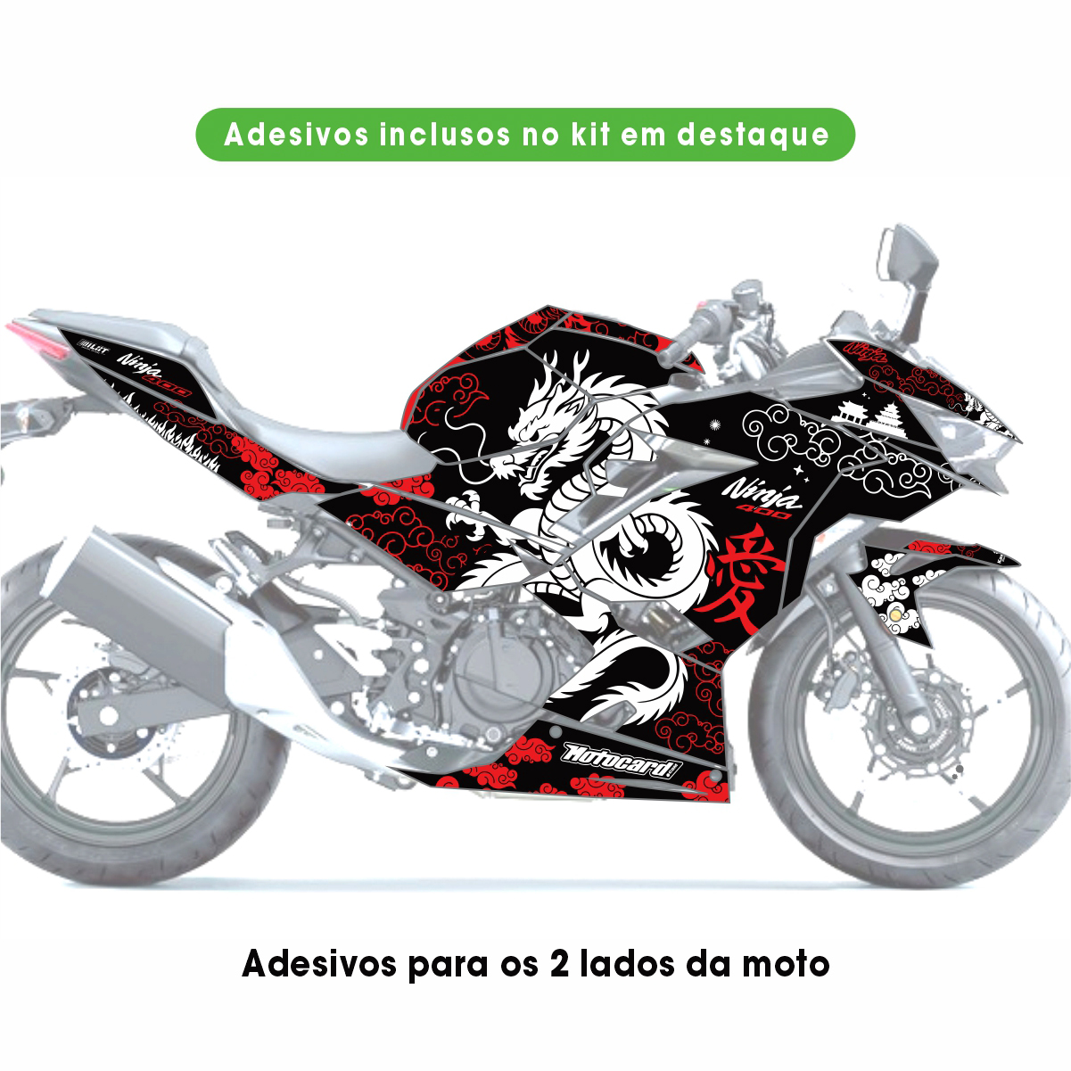 Adesivo Ninja 400 Completo 2018/2024 - Dragão Oriental - Imagem 2