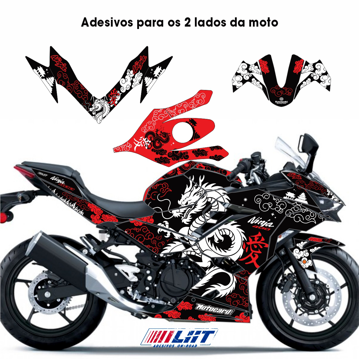 Adesivo Ninja 400 Completo 2018/2024 - Dragão Oriental - Imagem 3