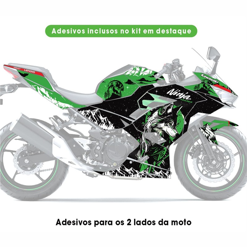 Adesivo Ninja 400 Completo 2018/2024 - Wolf Design - Imagem 2